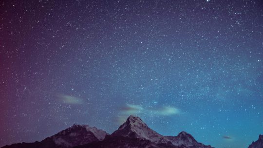 starry night over mountains