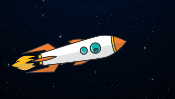 a young boy in a rocketship in space